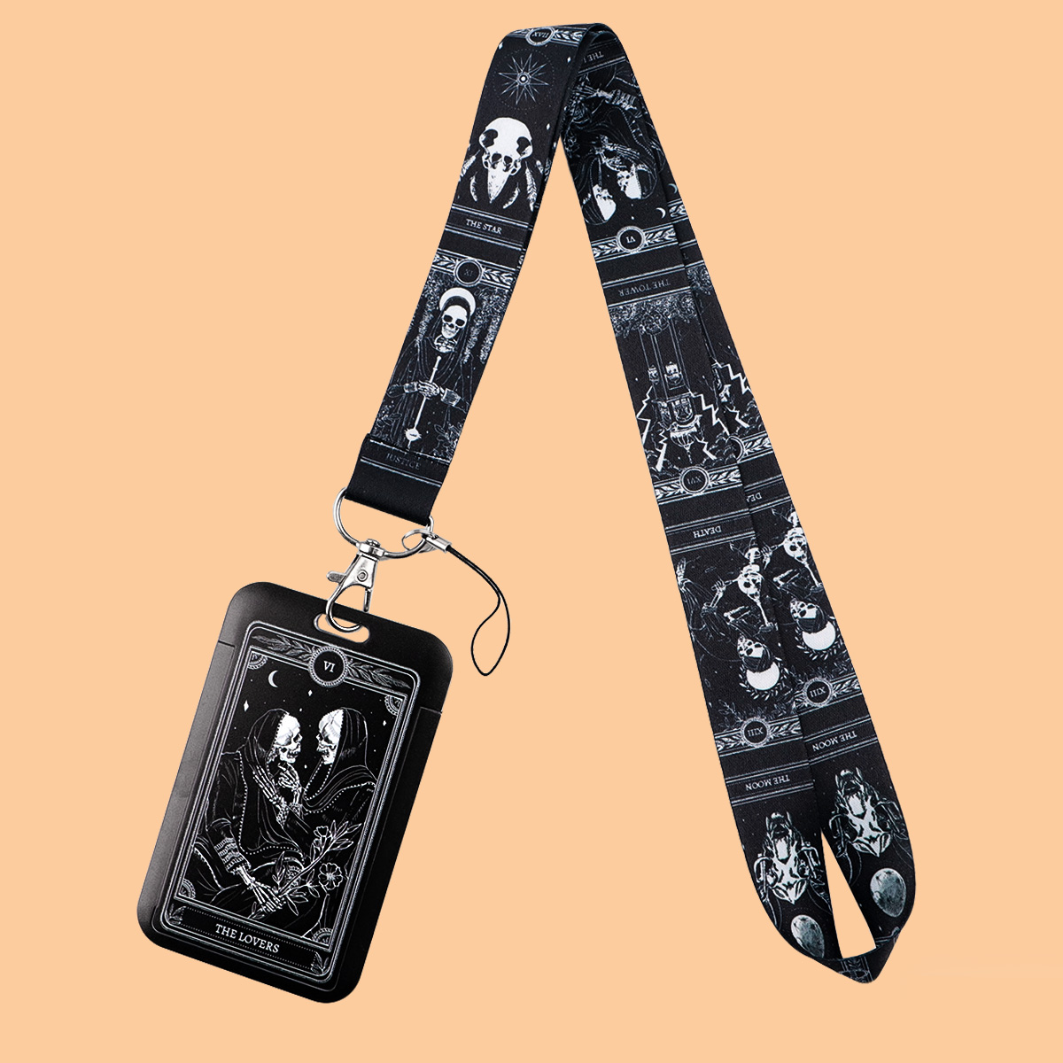 Gaming Card Holder - Tarot Themed Skull Lanyard Card Holder