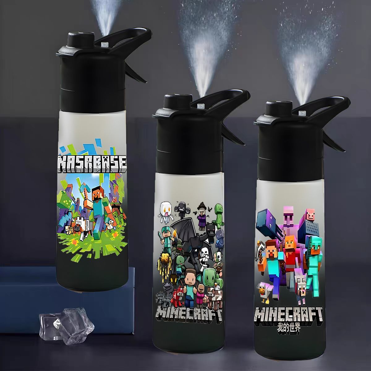 Gaming Console With Minecraft - 650ml Minecraft water cup spray water