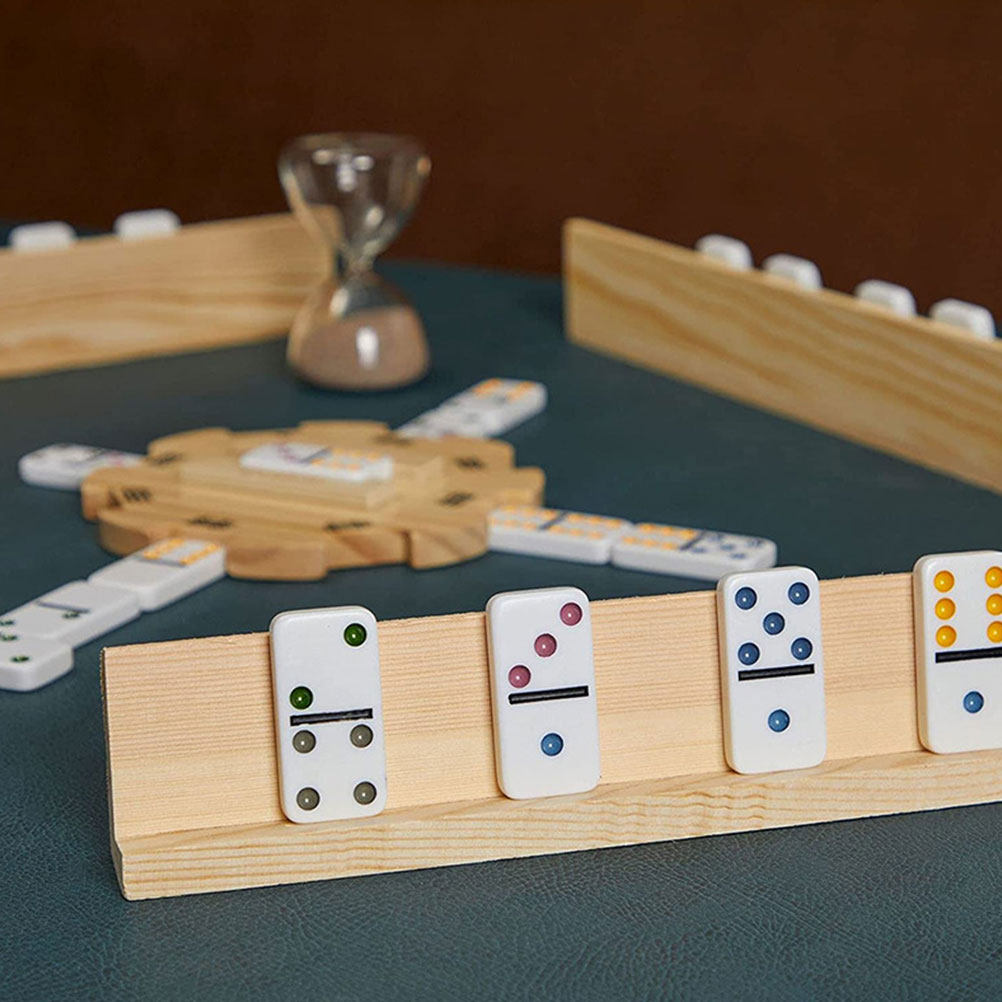 6Pcs Natural Wood Domino Rack  - Gaming Card Holder ulasan dan harga