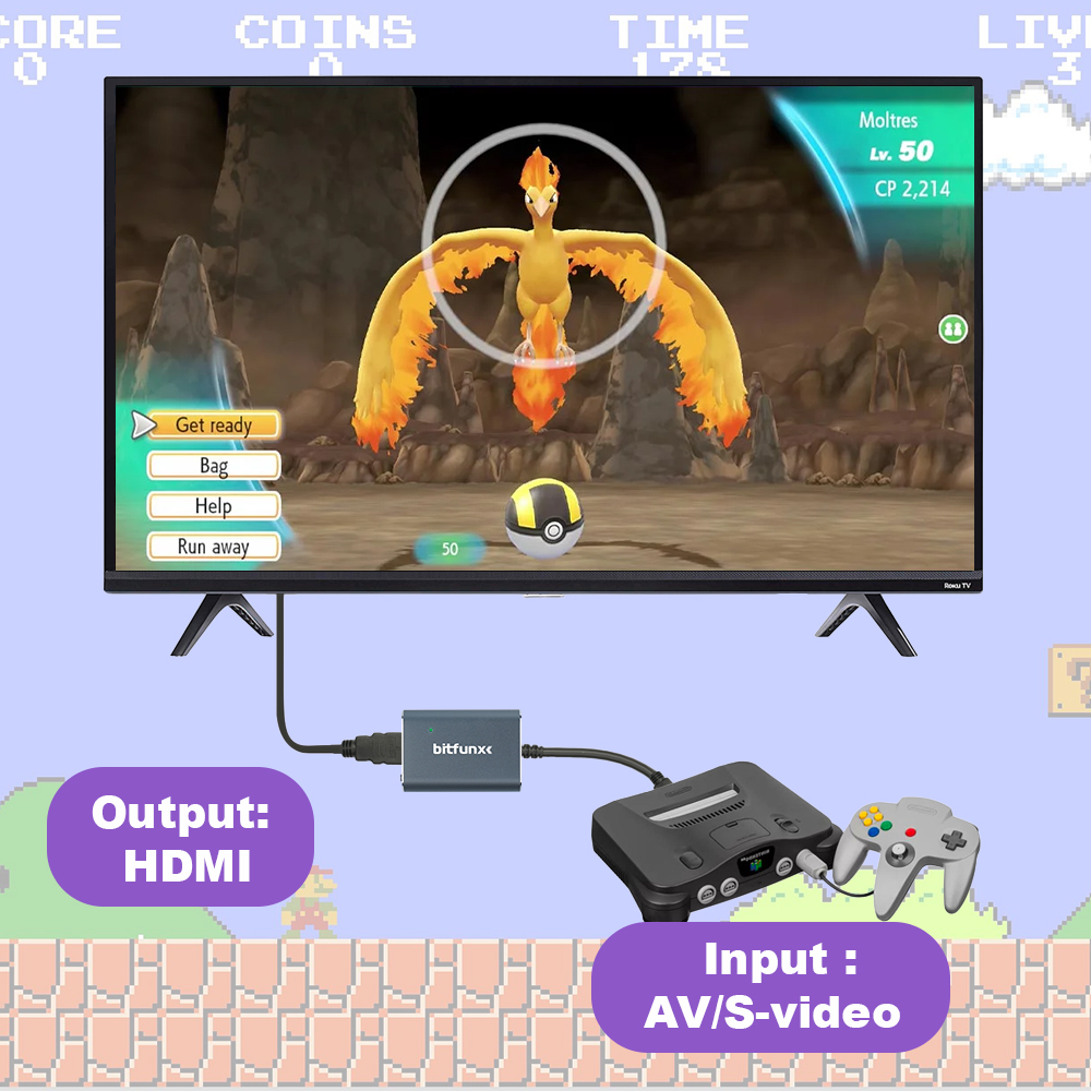 Bitfunx 720P Svideo / AV To HD - Gaming Console All In One ulasan dan harga