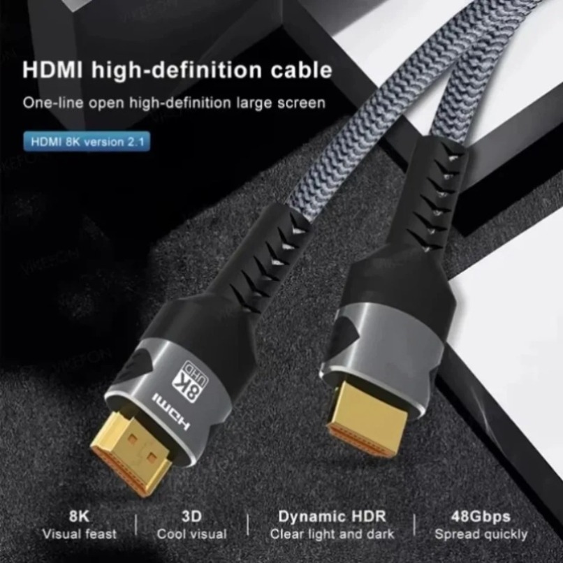 Braided 8K HDMI 2.1 Cable High - Gaming Console Definition ulasan dan harga