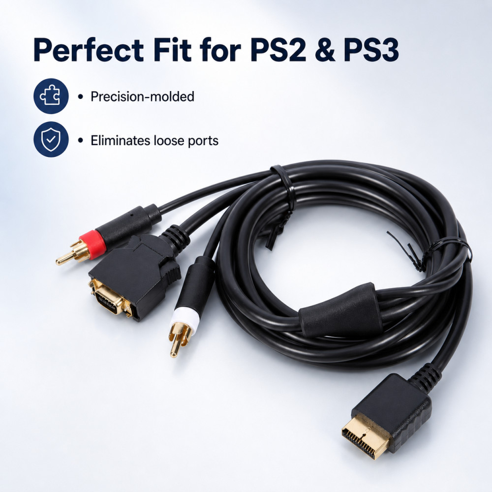 Gold-Plated AV Cable for PS2 P - Gaming Console Definition ulasan dan harga