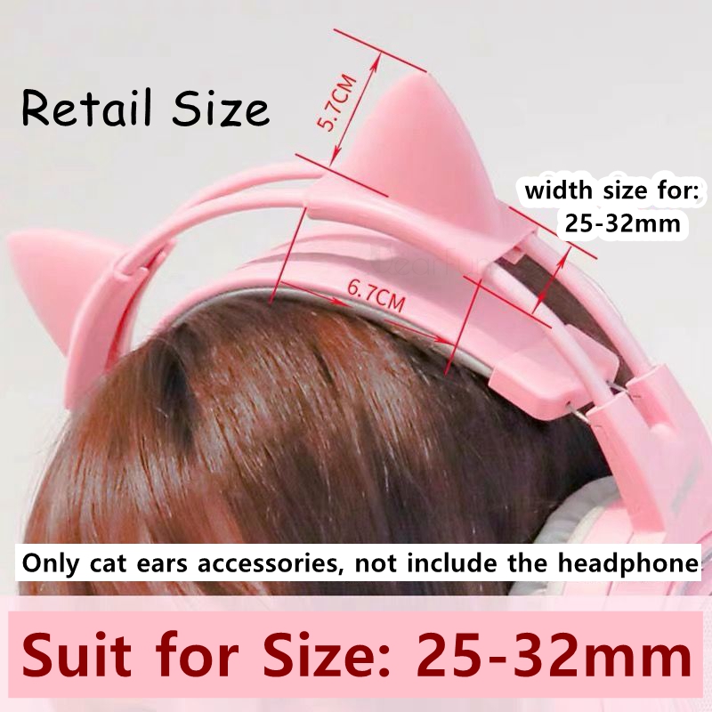 Pink Silicone Cat Ears Pendant - Gaming Headset Wired ulasan dan harga